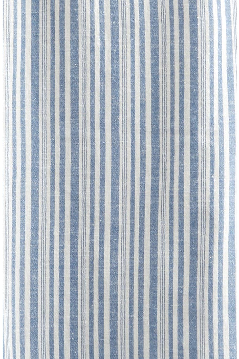 Kids' Short Sleeve Cotton & Linen Button-Up Shirt, Alternate, color, BLUE CORONET VOYAGE STRIPE