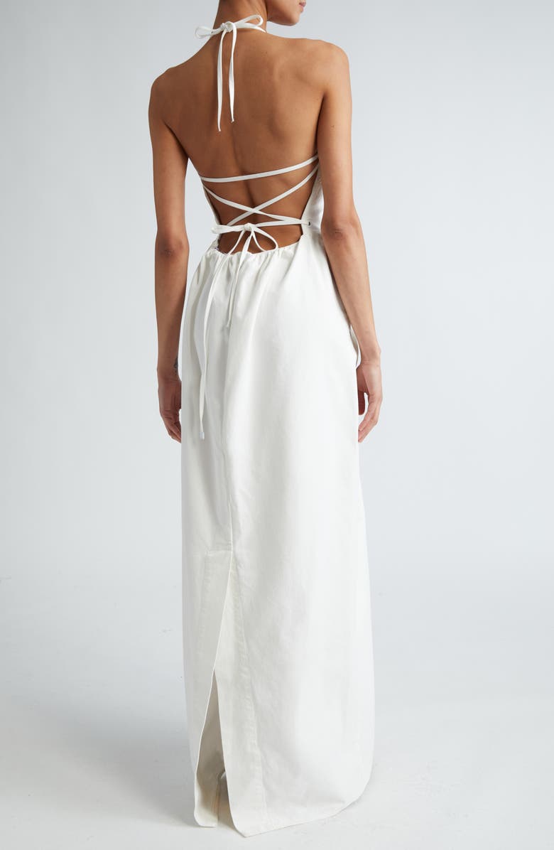 Max Mara Europa Cotton Halter Gown, Alternate, color,