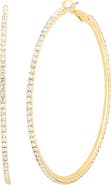 Jessica Simpson JS Jessica Simpson Large Crystal Hoop Earrings
