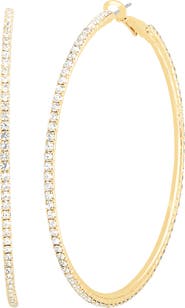 Jessica Simpson JS Jessica Simpson Large Crystal Hoop Earrings