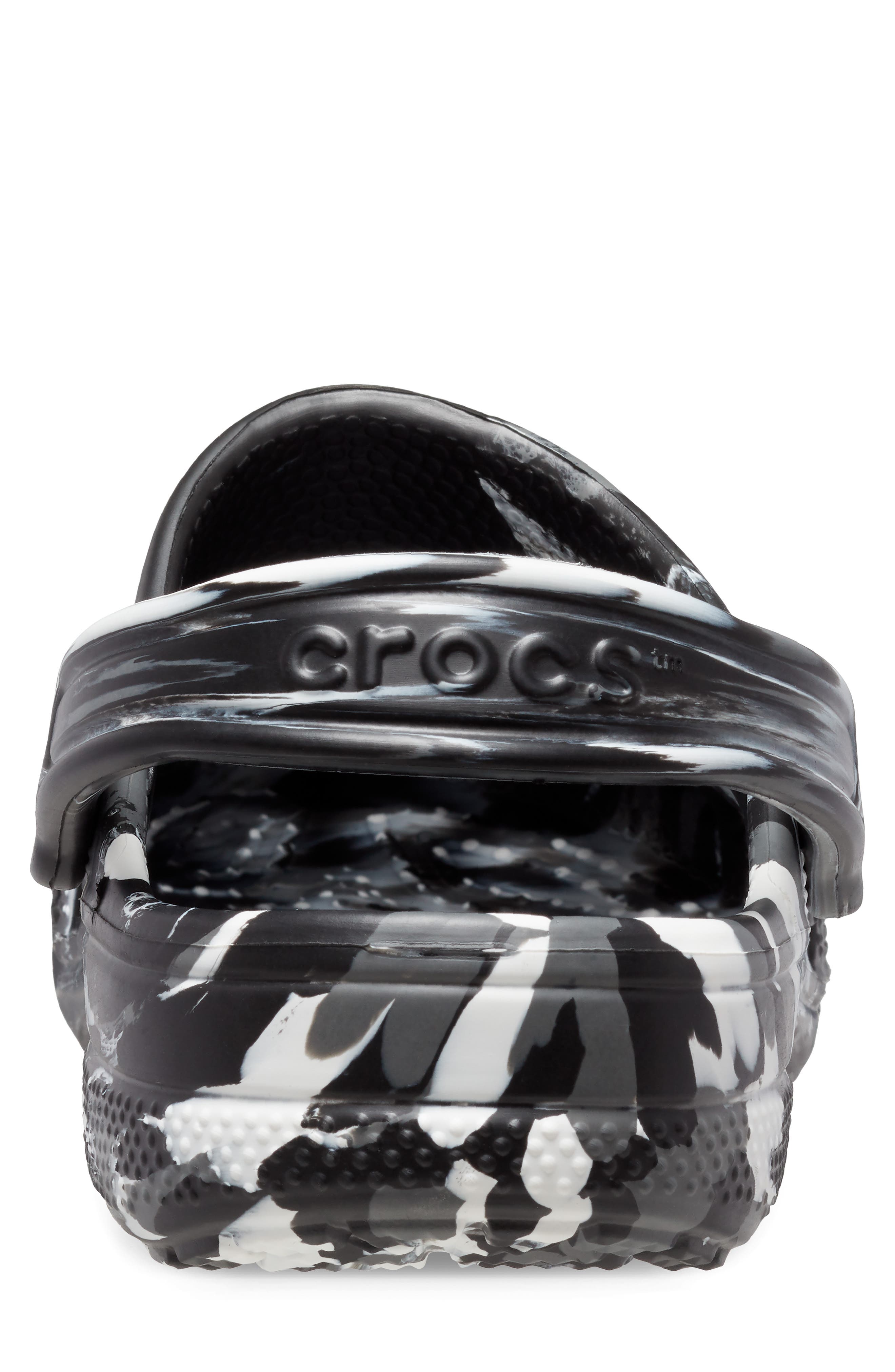 CROCS Gender Inclusive Baya Marbled Clog, Alternate, color, Black/ White