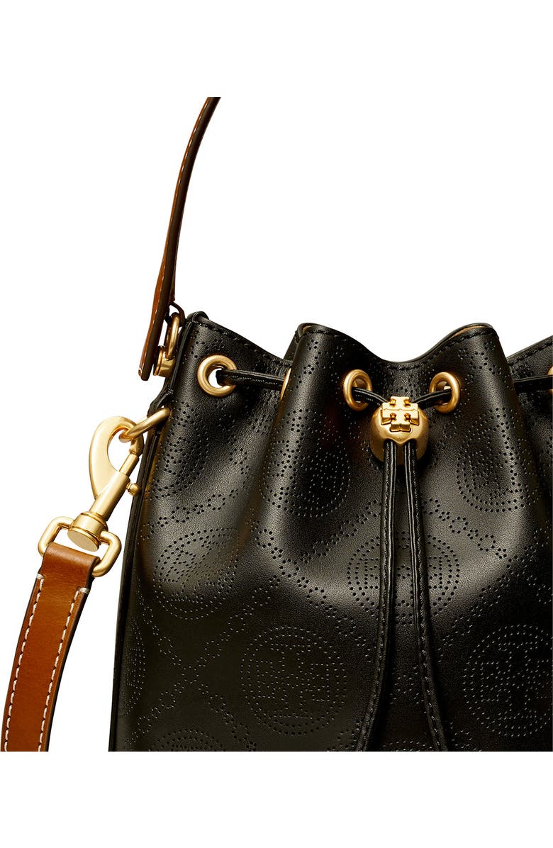 Tory Burch T Monogram Perforated Leather Bucket Bag, Alternate, color,
