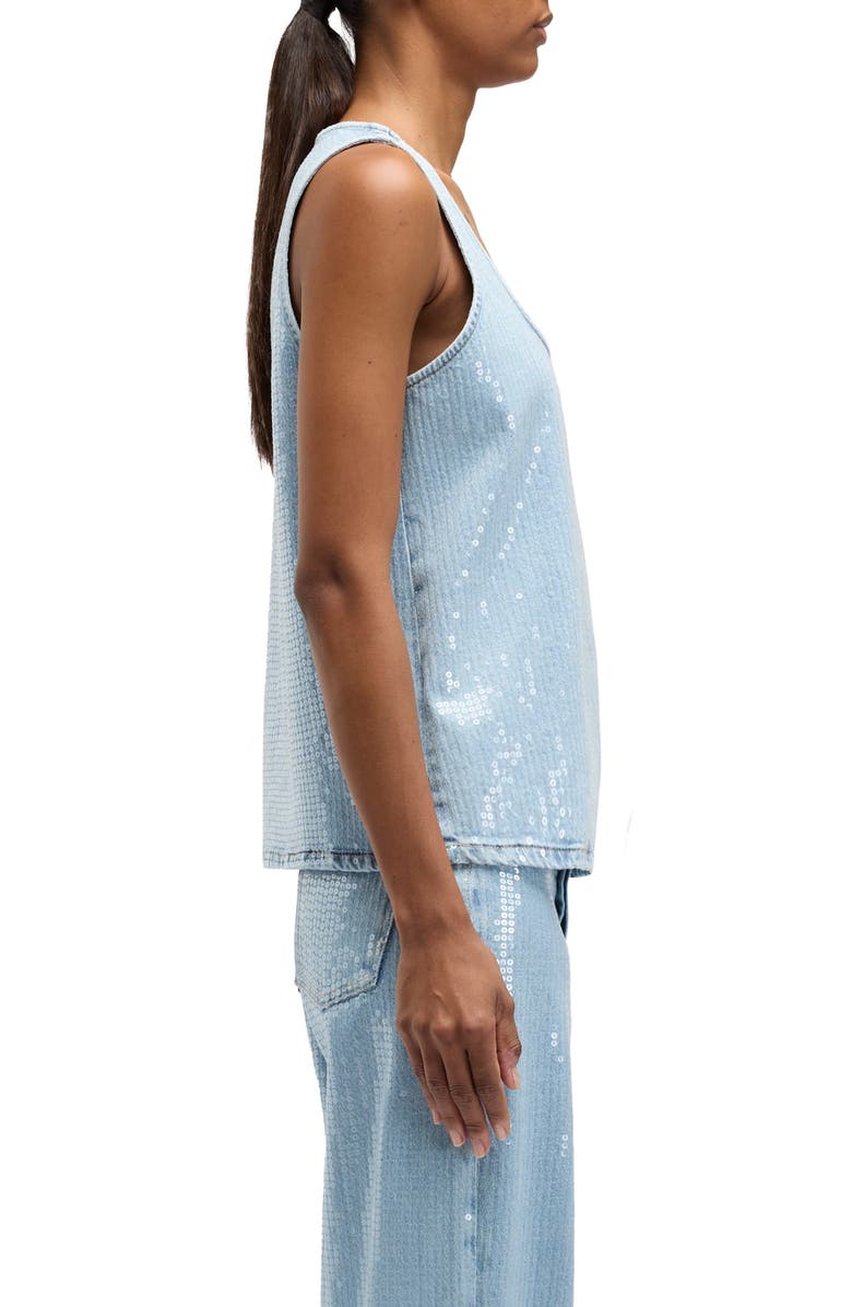 Seven Sequin Denim Tank, Alternate, color, Shimmer