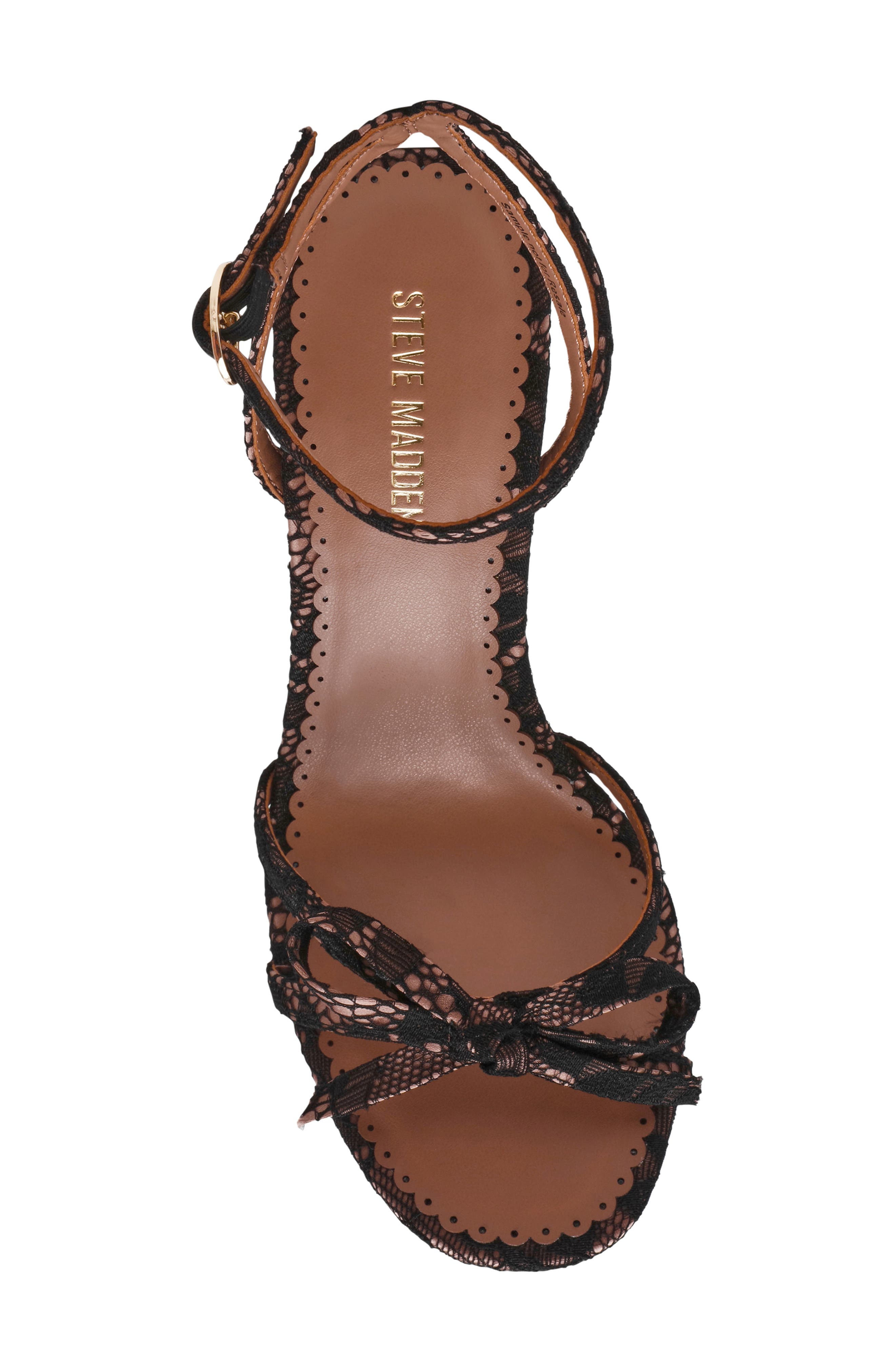 Steve Madden Hara Ankle Strap Sandal, Alternate, color, Black Lace