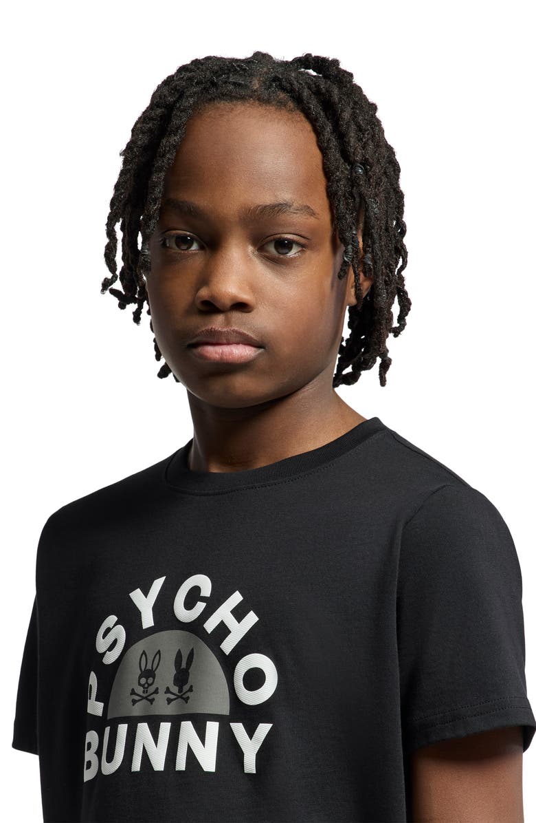 Psycho Bunny Kids' Goldie Pima Cotton Graphic T-Shirt, Alternate, color, Black