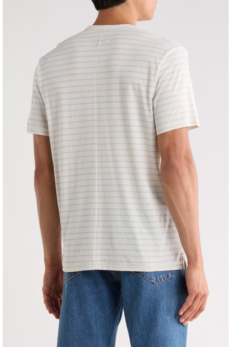 Edmund Stripe Cotton Blend T-Shirt, Alternate, color, SKY/ CREAM