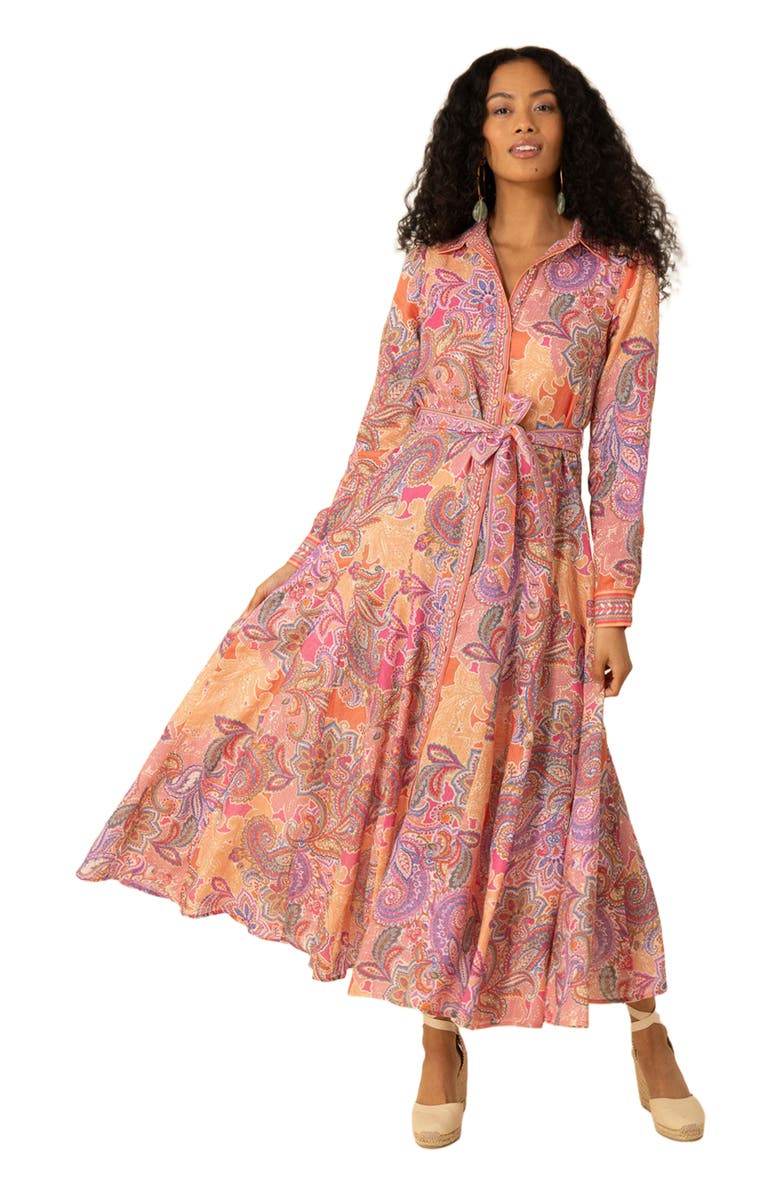 Hale Bob Clementine Linen Maxi Dress, Alternate, color, 