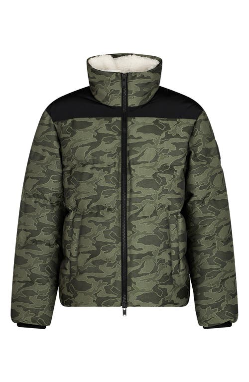 Moose Knuckles Kings Camouflage Print Puffer Jacket In Moss Camo