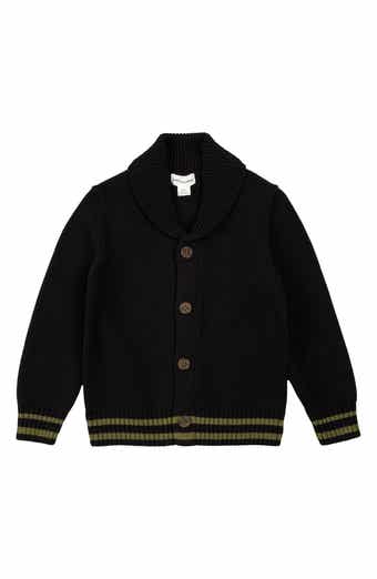 MILES THE LABEL Kids' Shawl Collar Organic Cotton Cardigan