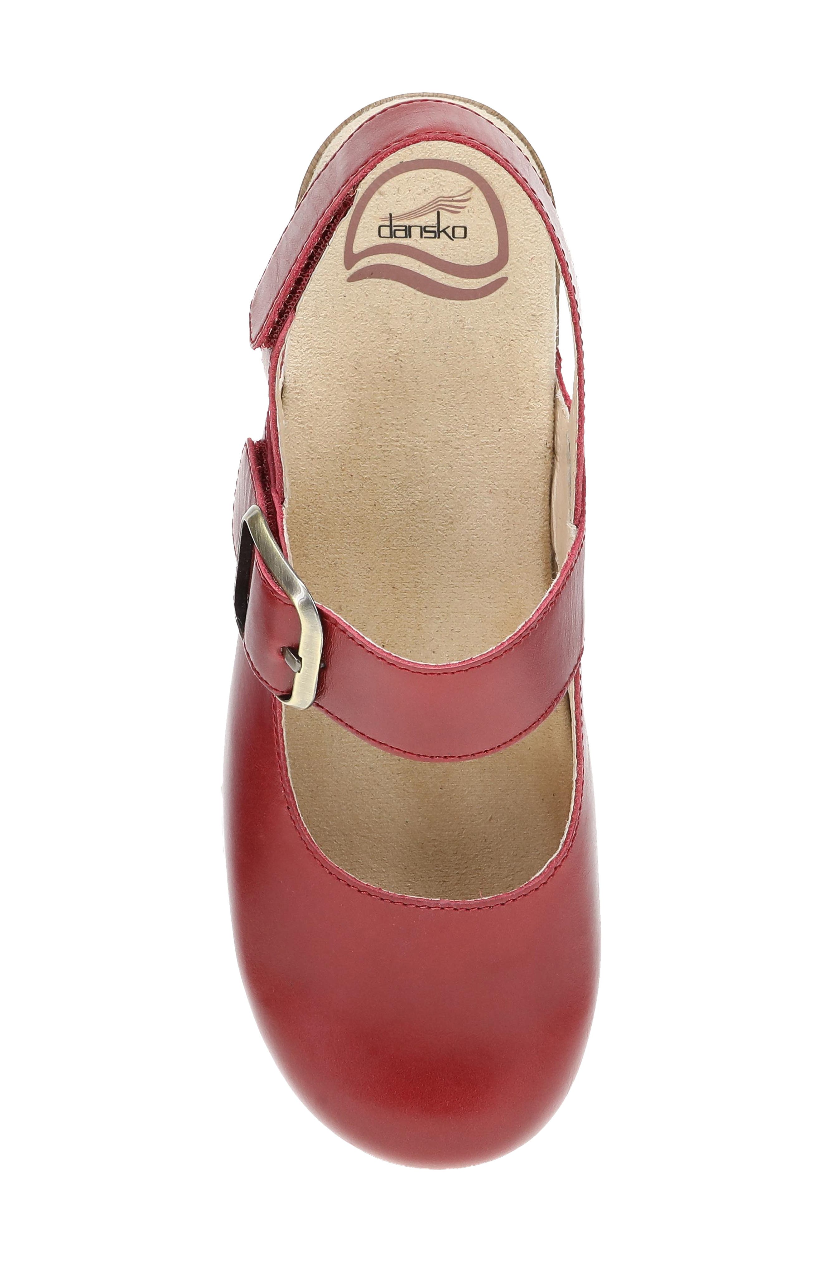 Shantell Leather Slingback Mary Jane, Alternate, color, RED