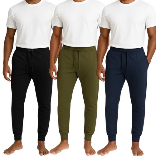 Benben 3 Pack Ultra Soft Fleece Jogger Sweatpants In Multi