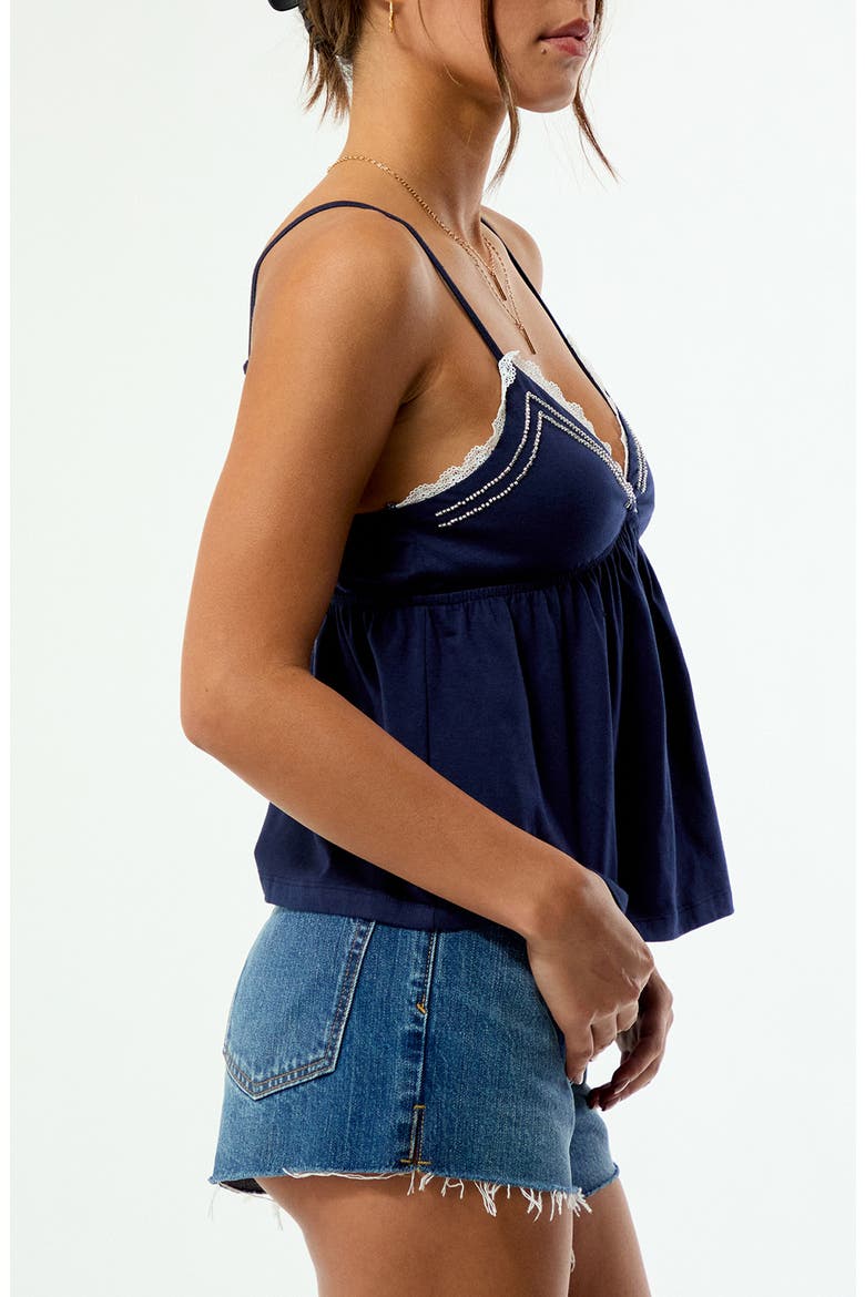 Elena Beaded Babydoll Camisole, Alternate, color, NAVY