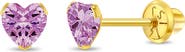 In Season Jewelry 14k Birthstone Cubic Zirconia Heart Earrings