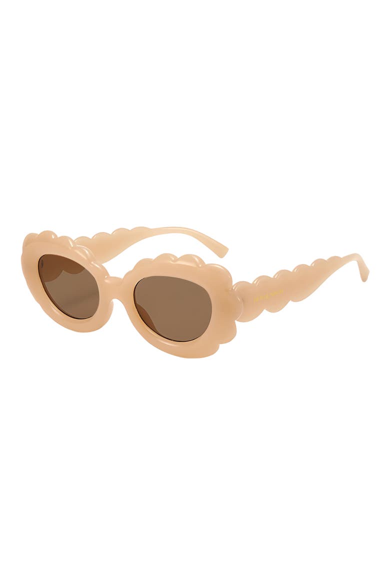 Lilah 74mm Polarized Oversize Oval Sunglasses, Alternate, color, TAN / TAN