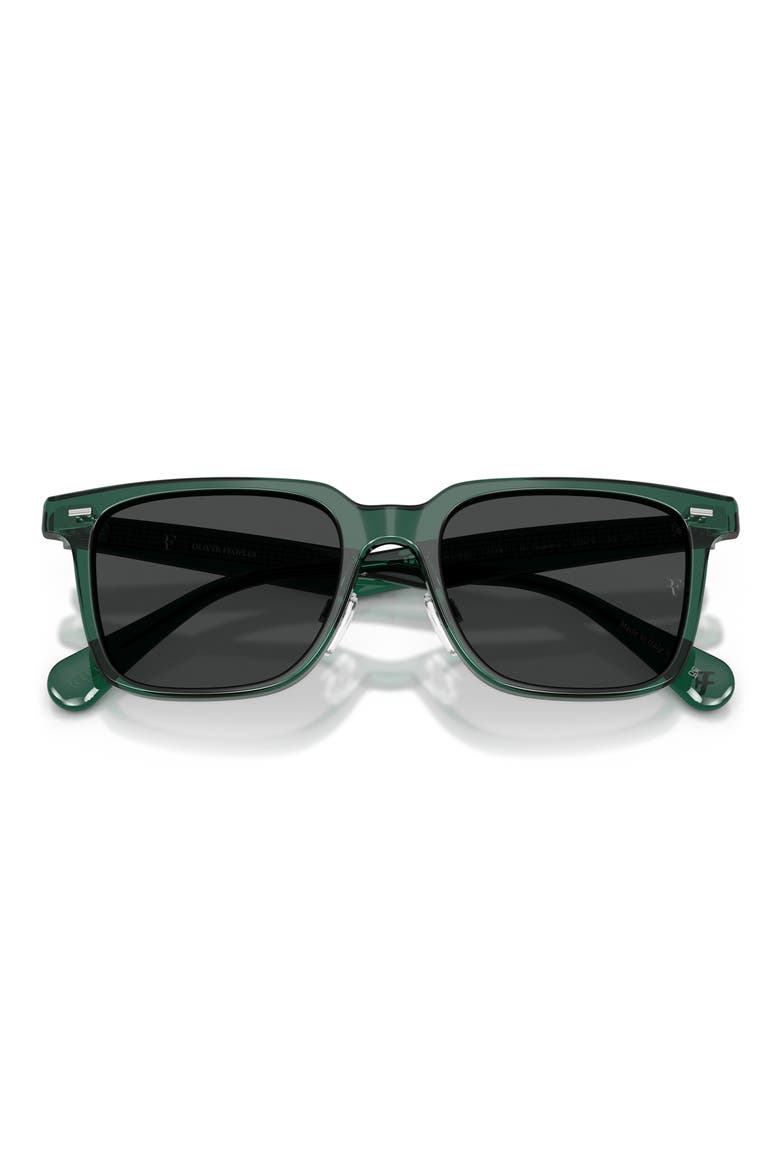 52mm Rectangular Polarized Sunglasses, Alternate, color, TRANSLUCENT DARK TEAL