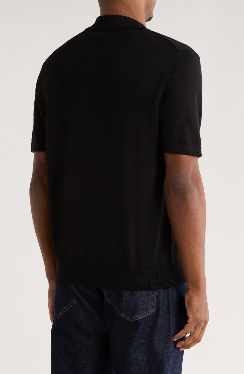 TRUTH Stitch Panel Wool Blend Polo, Alternate, color, Black