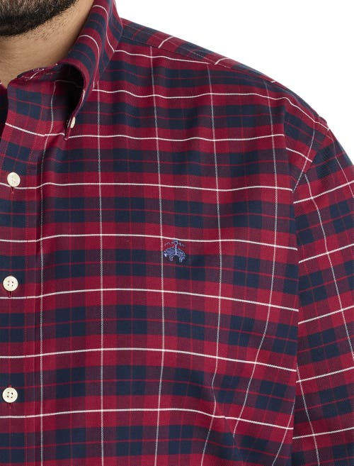 Brooks Brothers Big & Tall Non-iron Sport Shirt In Zinfandel Tartan
