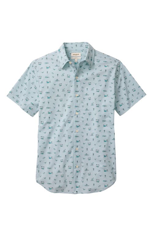 Bonobos Riviera Slim Fit Tropical Print Short Sleeve Stretch Cotton Button-up Shirt In Blue