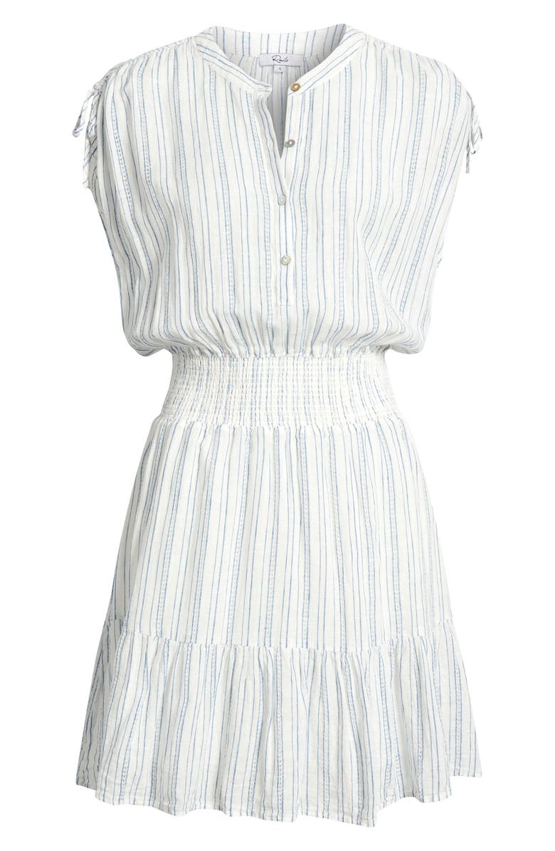 Rails Samina Stripe Smocked Linen Blend Dress, Alternate, color, 