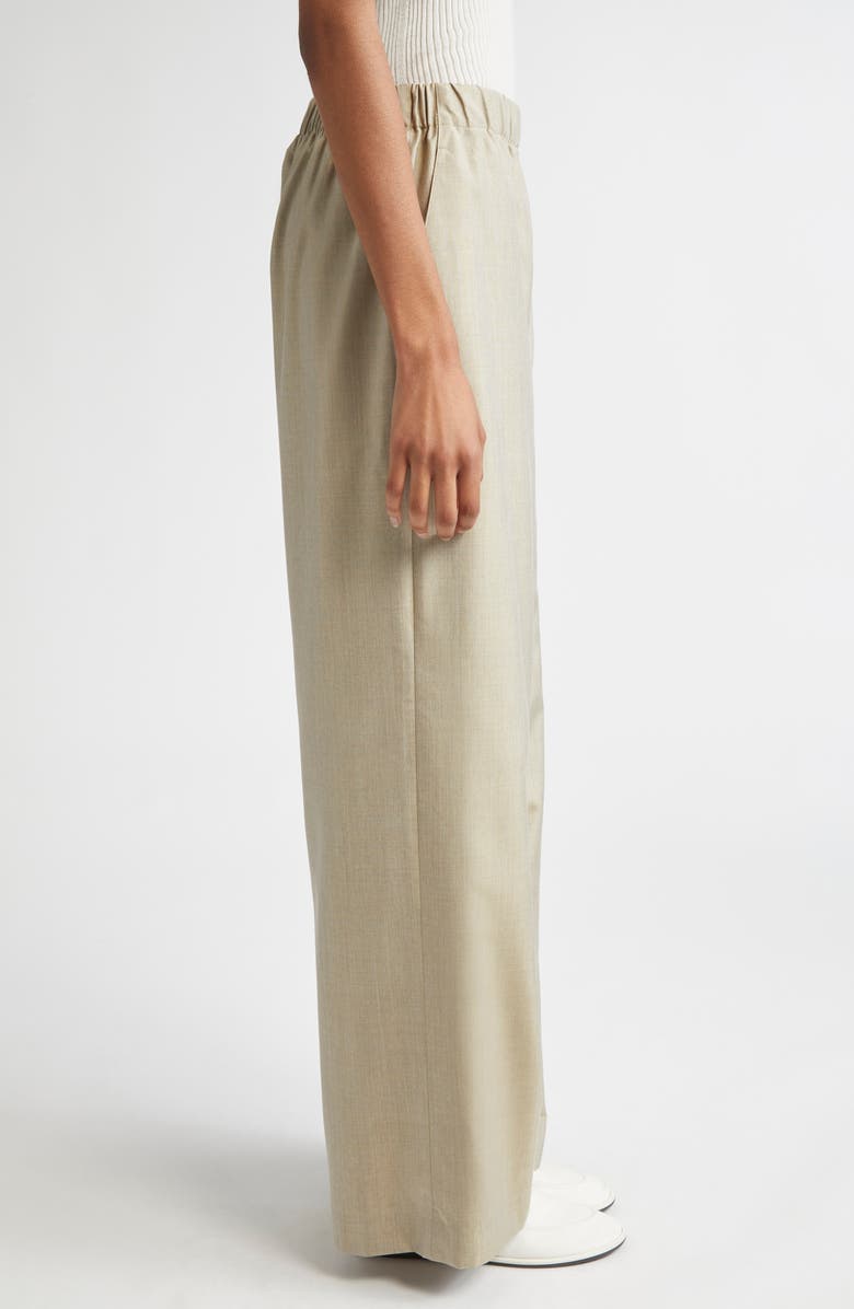 Lafayette 148 New York Riverside Silk Poplin Pants, Alternate, color, Green Clay Melange