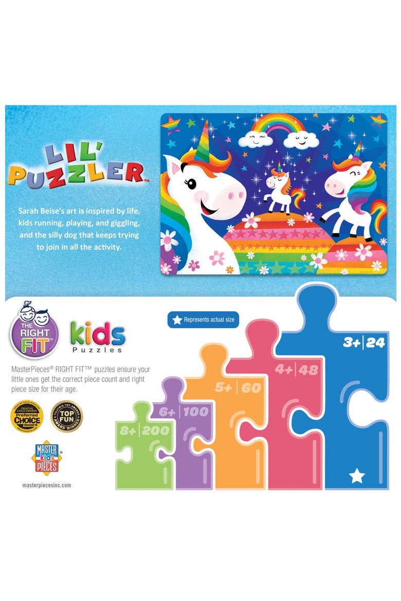 Rainbow Unicorns 24 Piece Jigsaw Puzzle, Alternate, color, Multicolor