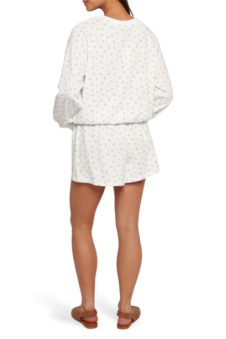 Hazel Floral High Waist Sweat Shorts, Alternate, color, BLUE DITSY FLORAL