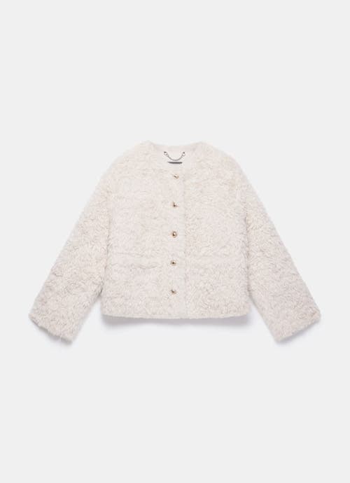 Mint Velvet Faux Fur Jacket In White