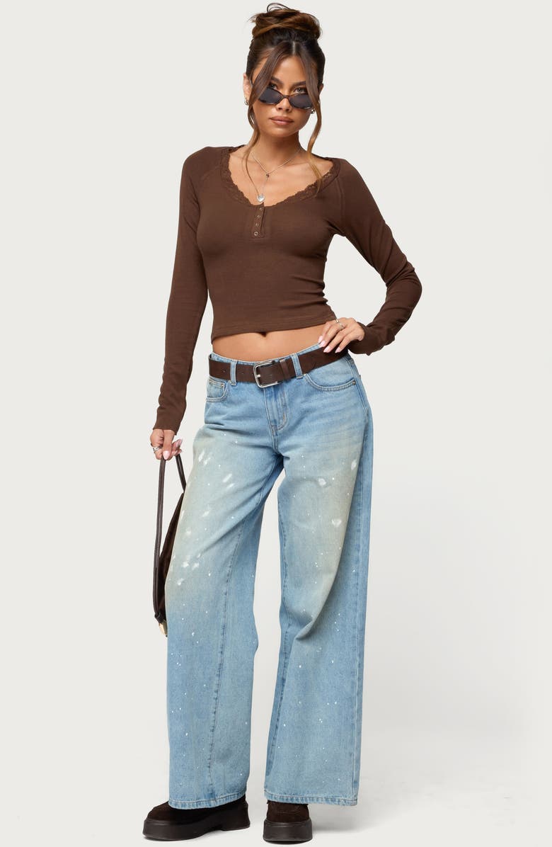 EDIKTED Shanah Lacy Henley, Alternate, color, Brown