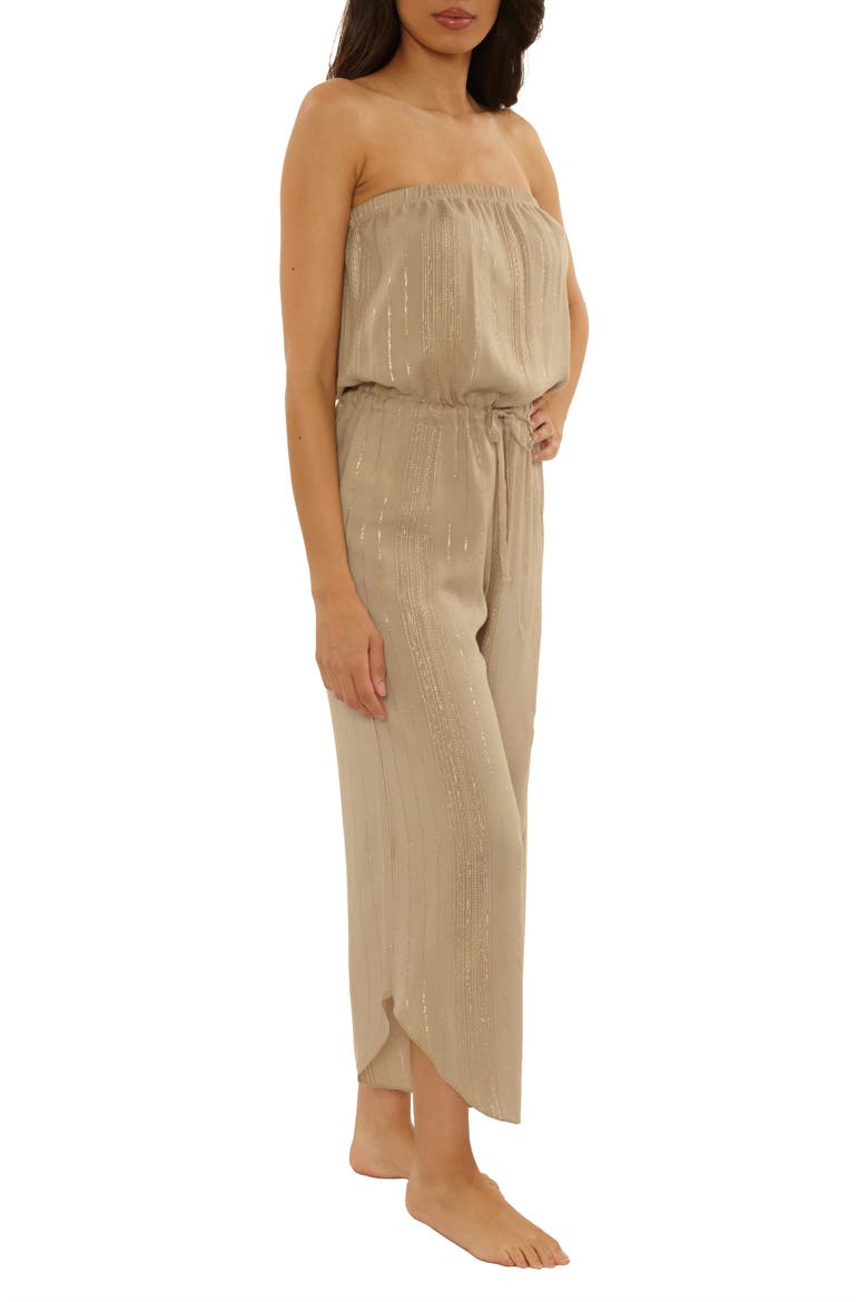 Radiance Strapless Cover-Up Jumpsuit, Alternate, color, LATTE