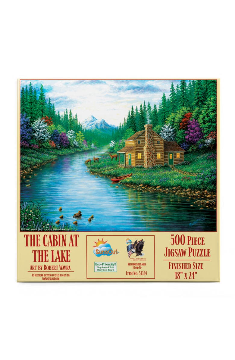 Sunsout The Cabin on the Lake 500 piece Jigsaw Puzzle for Adults, Alternate, color, Multicolor