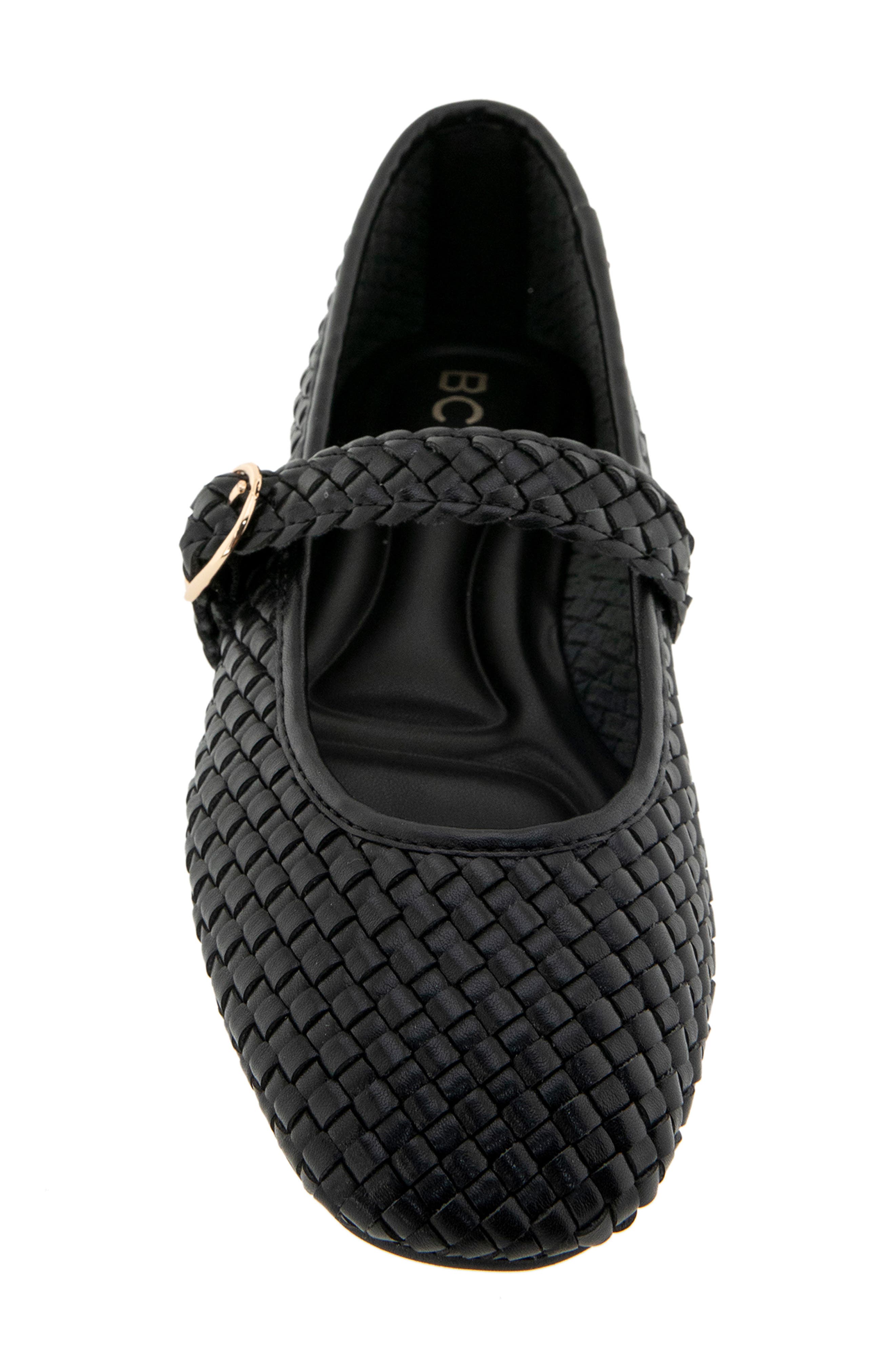 BCBGeneration Elayen Woven Mary Jane Flat, Alternate, color, Black