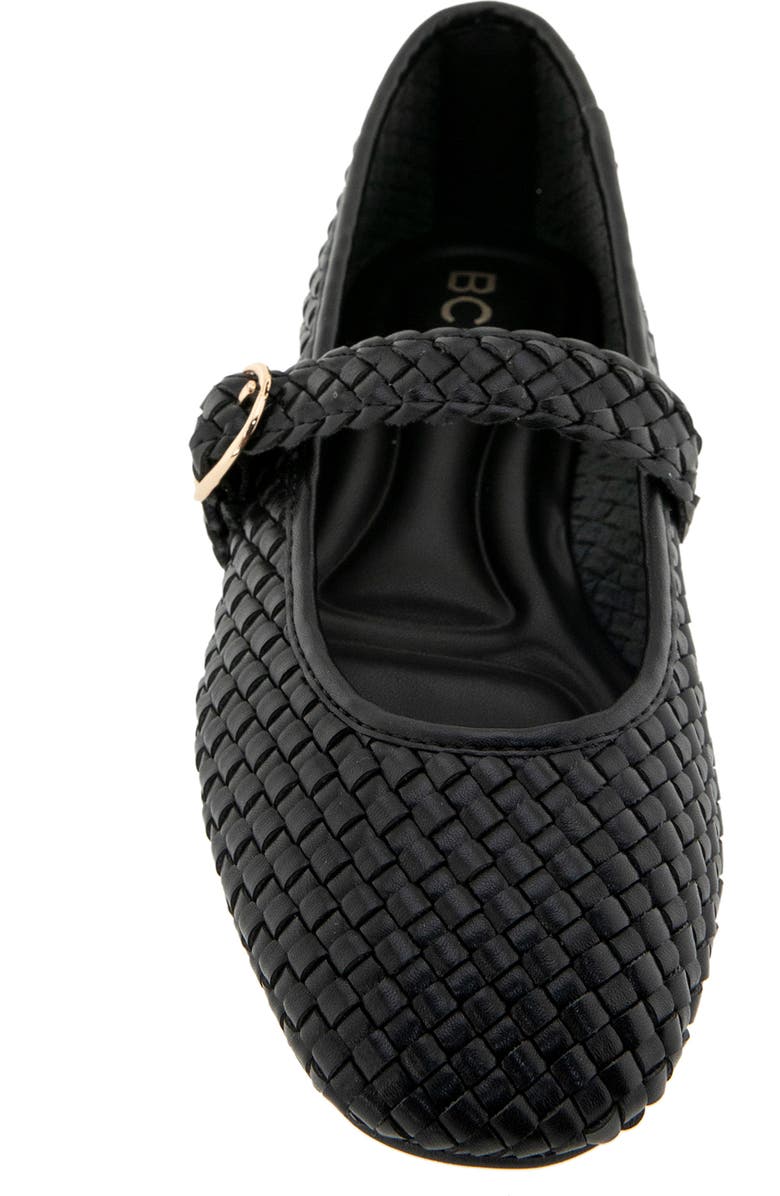 BCBGeneration Elayen Woven Mary Jane Flat, Alternate, color, Black