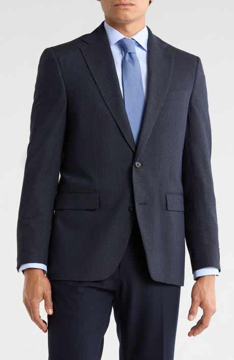 Elex Navy Wool Blend Seersucker Sport Coat
