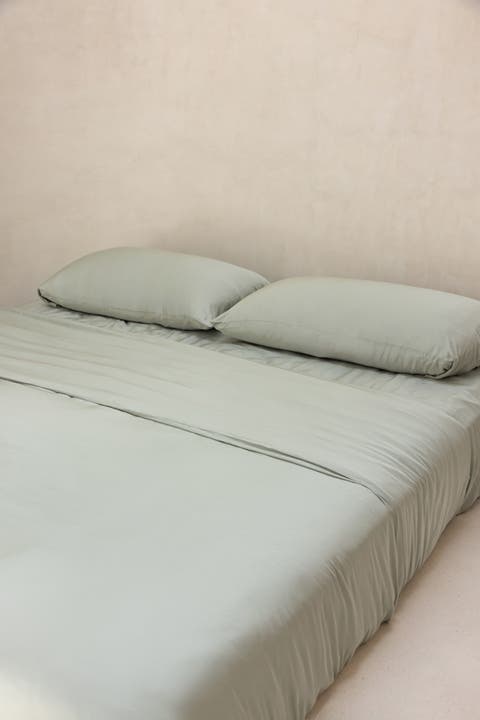 Organic Natural Sateen Duvet Cover Set