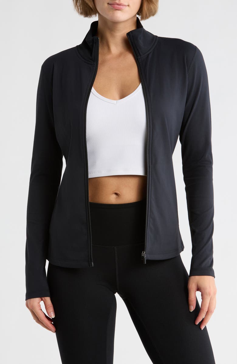 YOGALICIOUS Ultra Lush Cloud Drift Full Zip Jacket, Main, color, Black