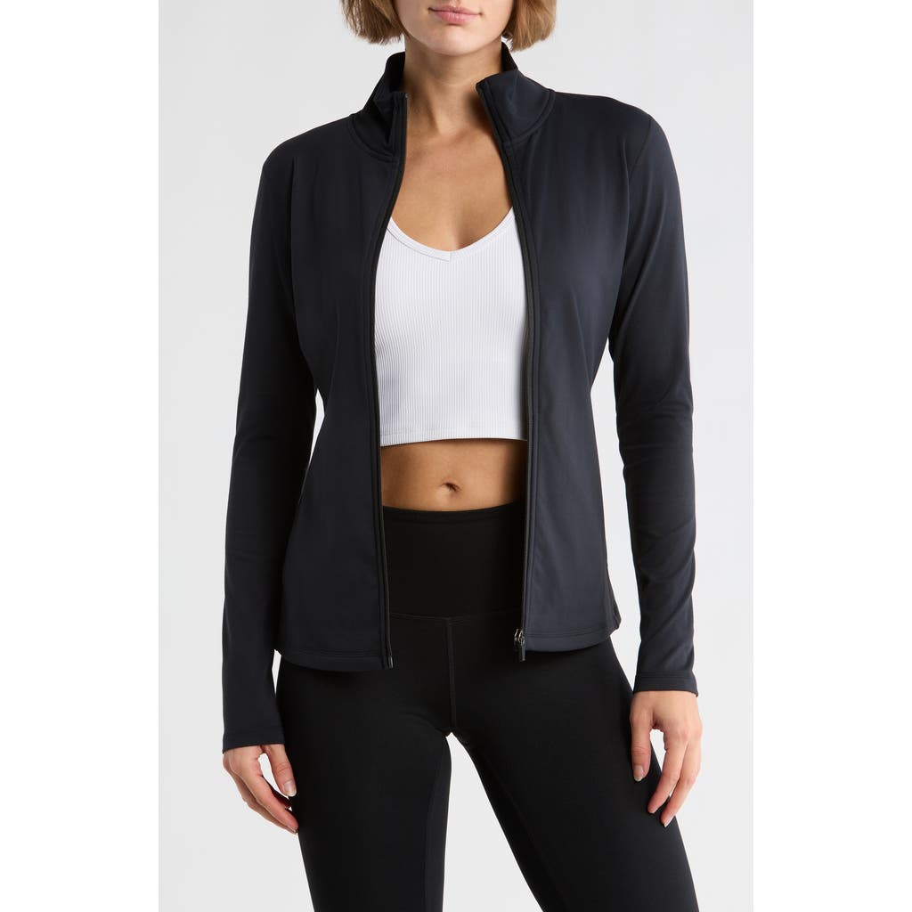 Yogalicious Ultra Lush Cloud Drift Full Zip Jacket In Black