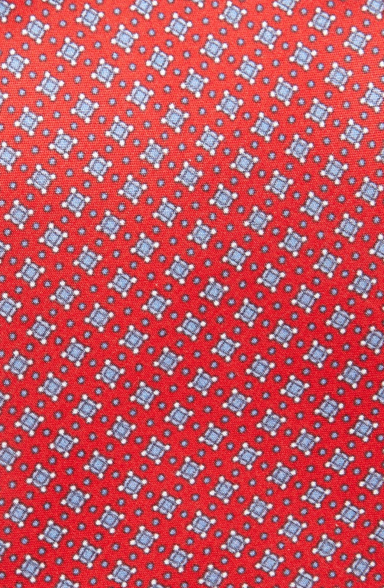 Brioni Micromedallion Silk Tie, Alternate, color, Brioni Red/ Lead