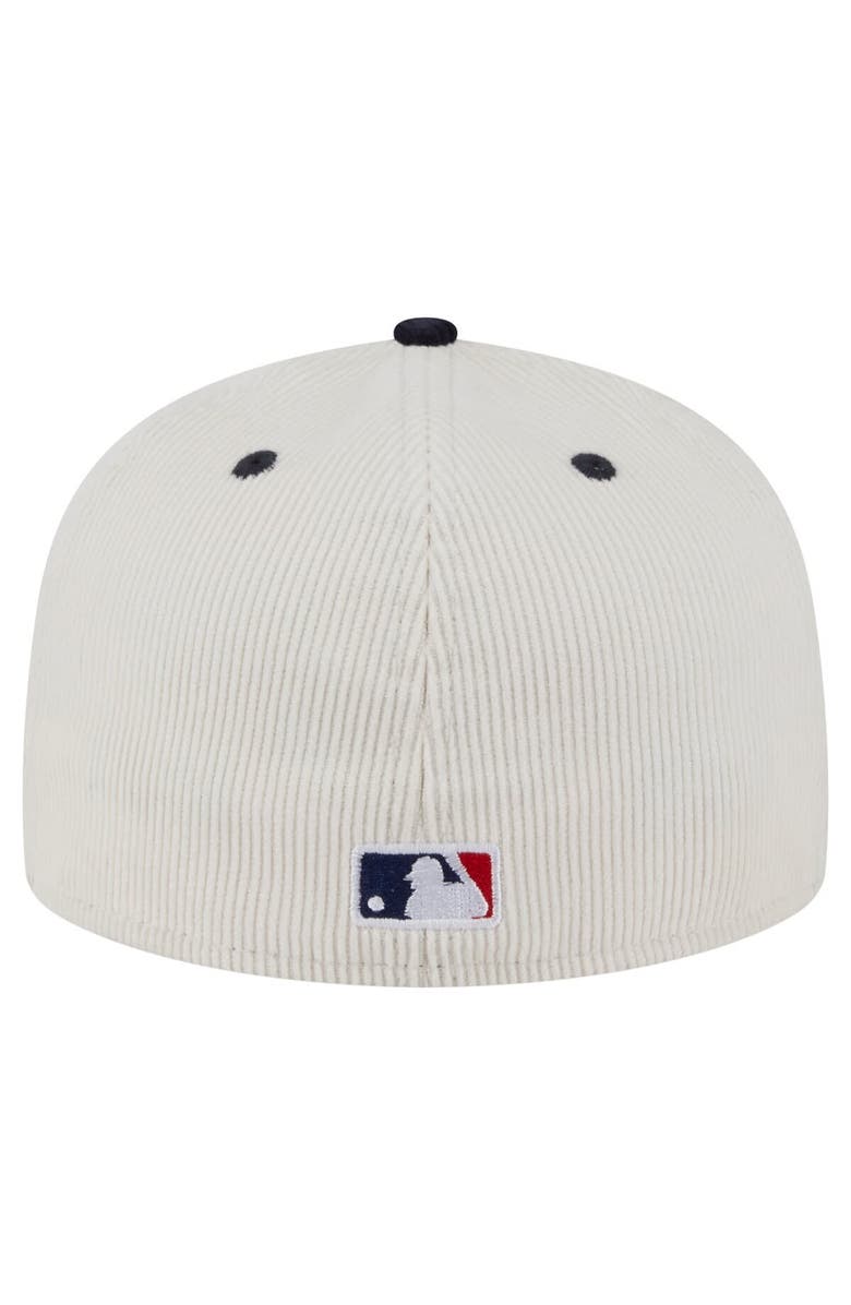 New Era Men's New Era Cream/Navy New York Yankees Two-Tone Corduroy 59FIFTY Fitted Hat, Alternate, color, 
