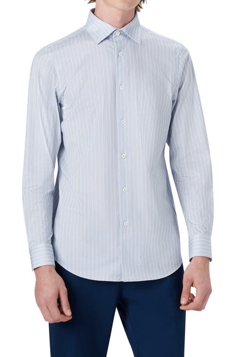 OoohCotton® Stripe Button-Up Shirt