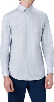 Bugatchi OoohCotton® Stripe Button-Up Shirt