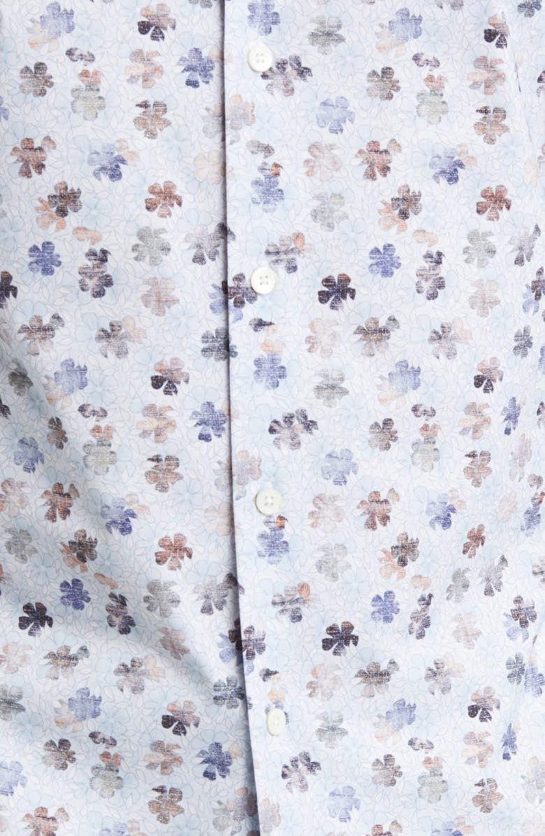 Bugatchi OoohCotton<sup>®</sup> Print Button-Up Shirt, Alternate, color, Classic Blue