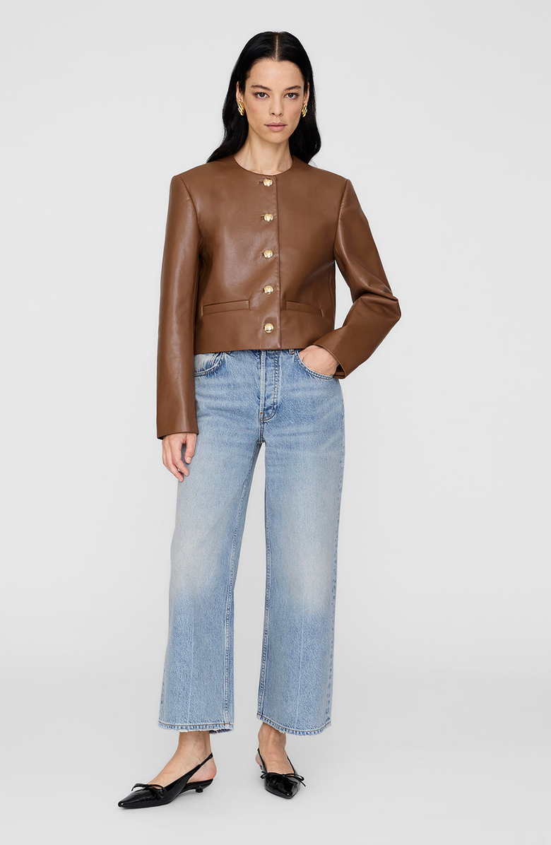 ANINE BING Amber Recycled Leather Jacket, Alternate, color, 