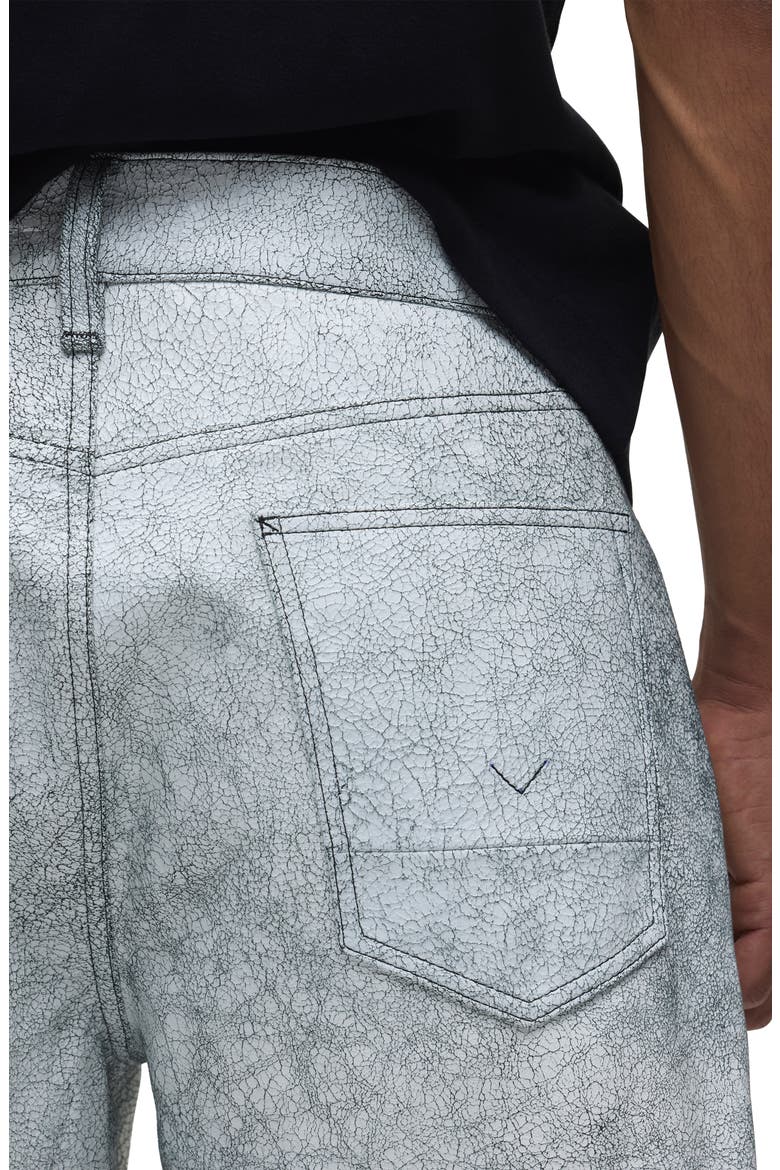 Clint Leather Five Pocket Shorts, Alternate, color, CRACKED WHITE