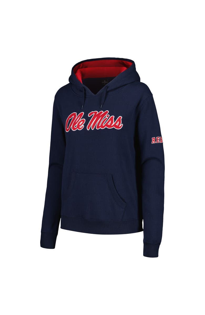 STADIUM ATHLETIC Women's Stadium Athletic Navy Ole Miss Rebels Big Logo Pullover Hoodie, Alternate, color, Navy