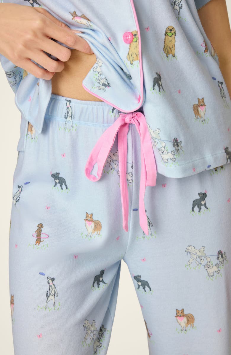 PJ Salvage Bark Park Jersey Pajamas, Alternate, color, Blue Ice