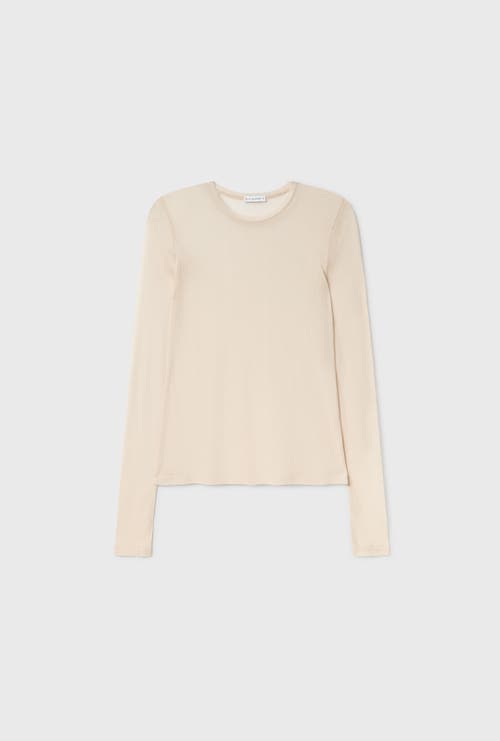 Silk Laundry Mesh Long Sleeve Top Hazelnut In Hazelnut