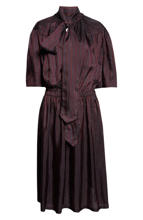 Dries Van Noten Daffino Stripe Midi Dress In Brown