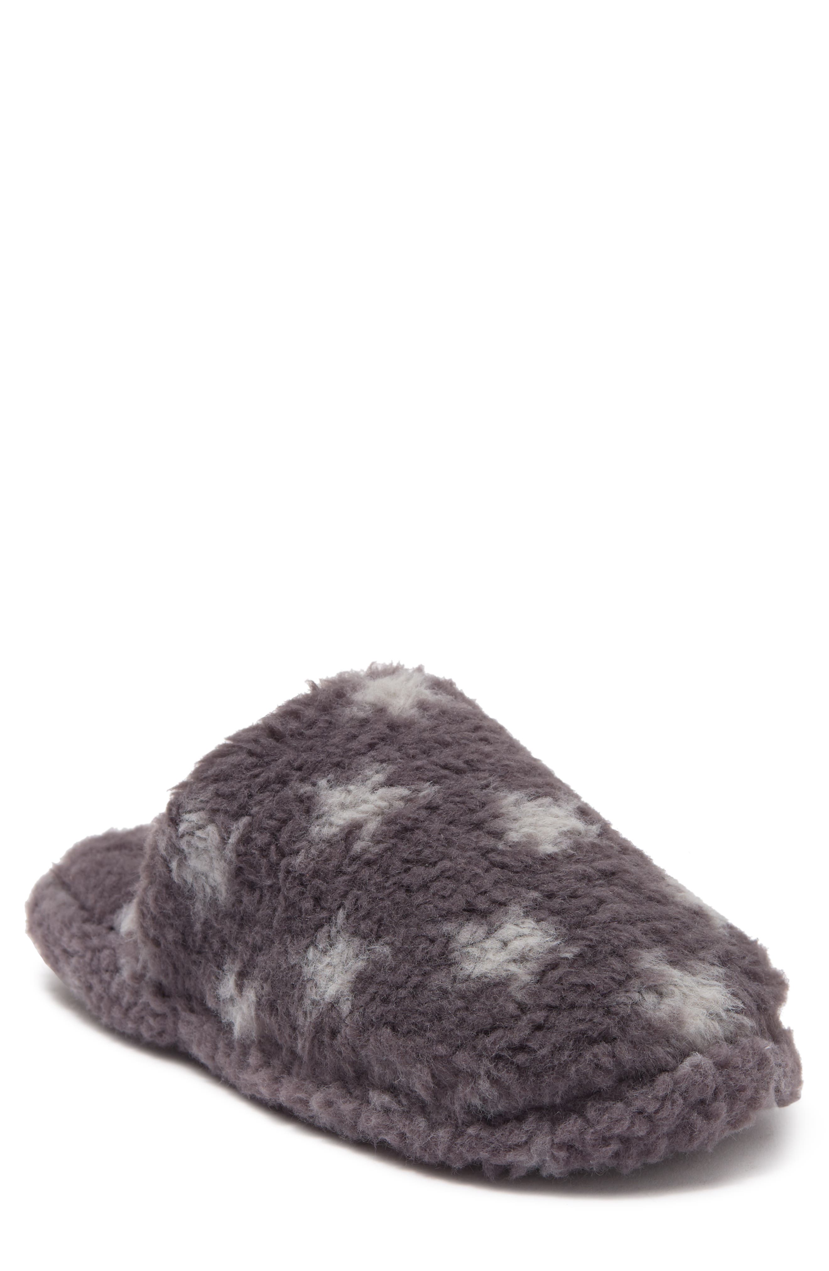 RACHEL Rachel Roy Star Print Faux Fur Slipper