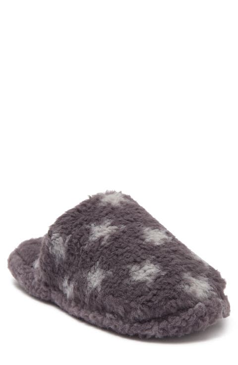 Star Print Faux Fur Slipper (Women)