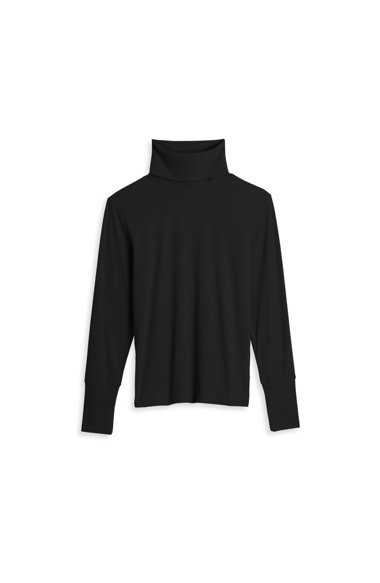 TomboyX Rib Long Sleeve Turtleneck, Main, color, Black
